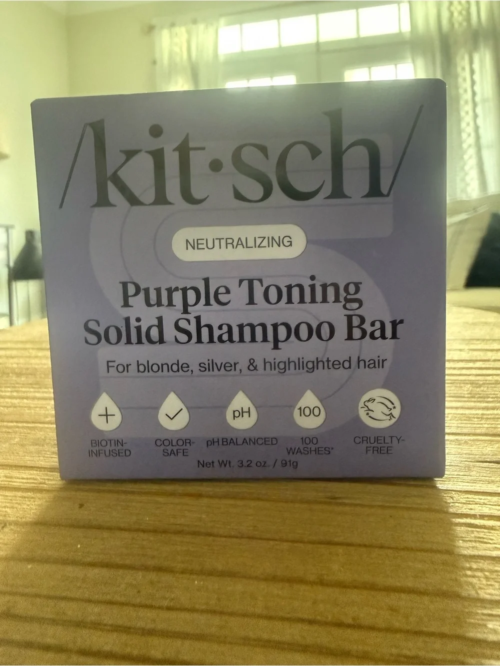 kitsch Purple Toning Solid Shampoo Bar - Neutralizing Formula